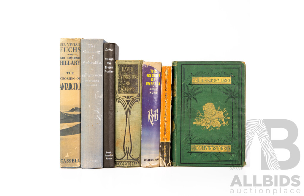 Collection Books Regarding Exploration Including the Crossing of Antarctica, the Life & Explorations of David Livingston and More
