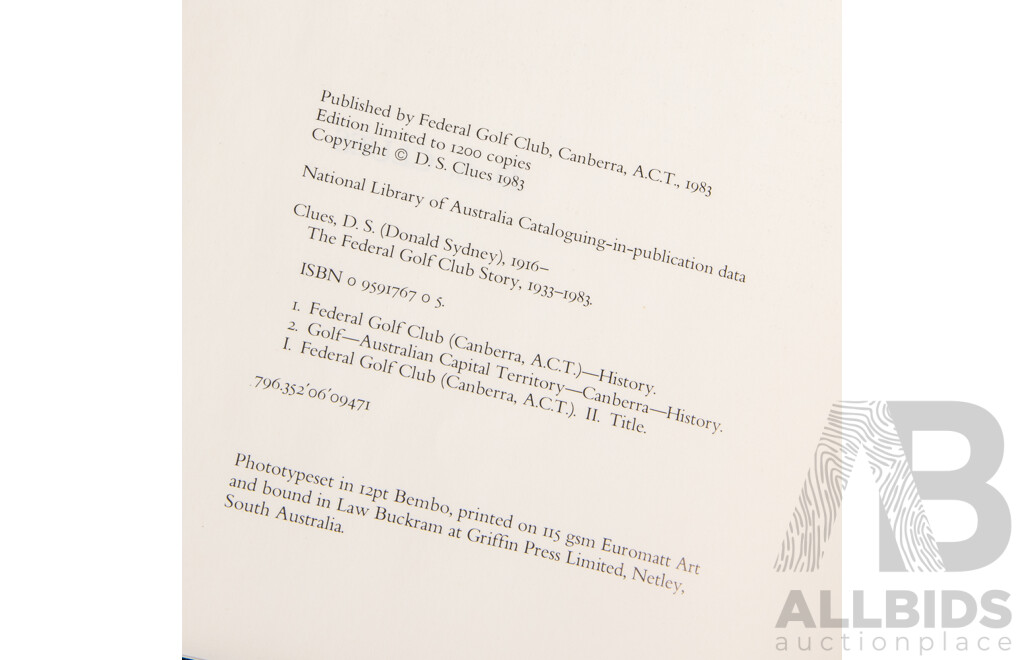 Collection Golf Memorabilia Including the Federal Golf Club Story by D S Clues, Two Trophies and Two Selangor Pewter Engraved Trophies Along with Golf Themed Lidded Box