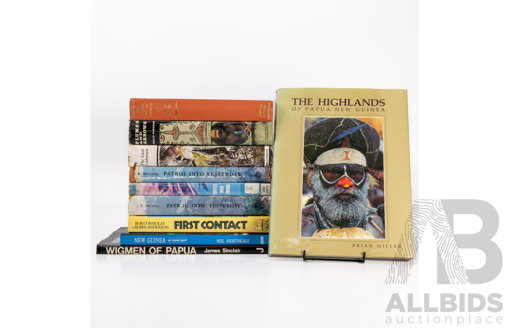 Collection Books Regarding Papua New Guinea, Mostly Hardcovers with Dust Jackets