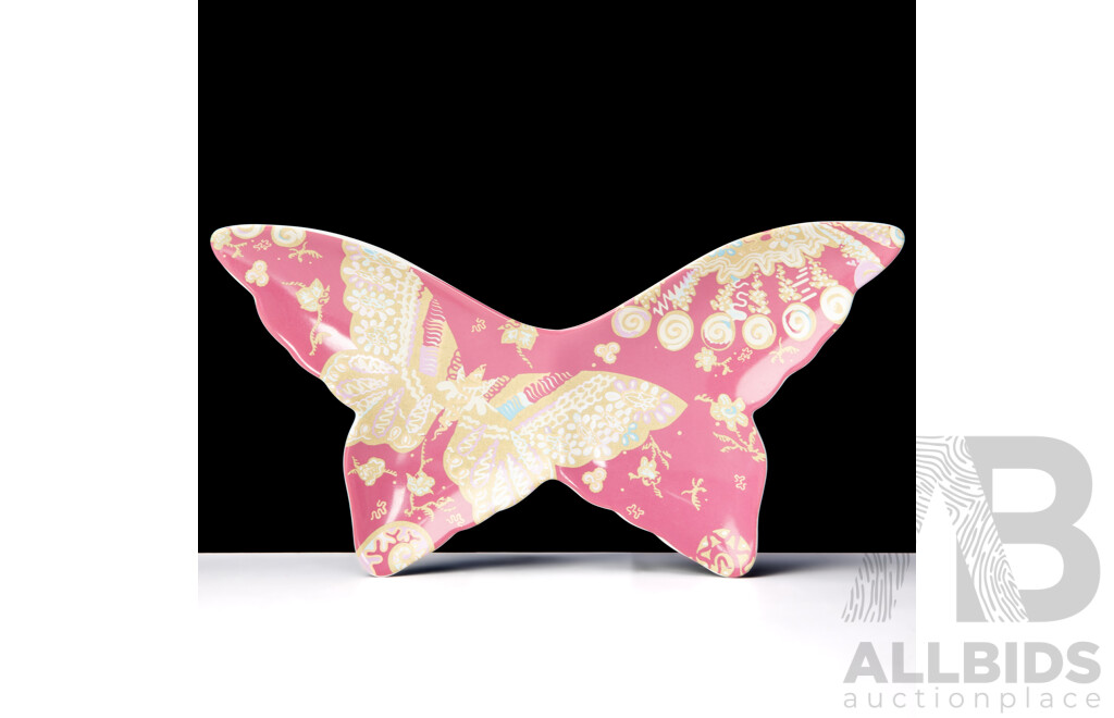 Retro Royal Albert Zandra Rhodes Butterfly Plate in Original Box