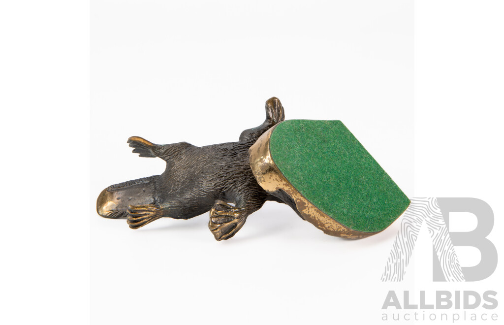Solid Bronze Platypus Sculpture by David Wentorf