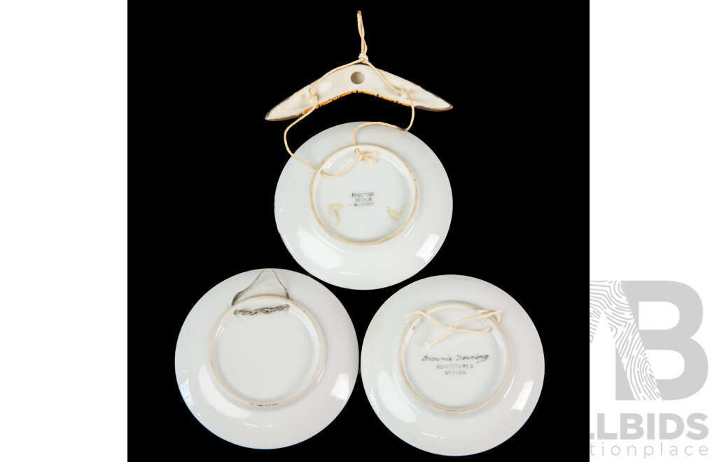 Collection Three Vintage Australian Brownie Downing Display Plates