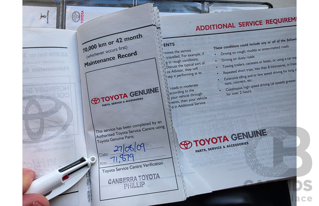 5/2007 Toyota Hilux SR (4x4) KUN26R 07 UPGRADE Dual Cab P/Up Super White Turbo Diesel 3.0L