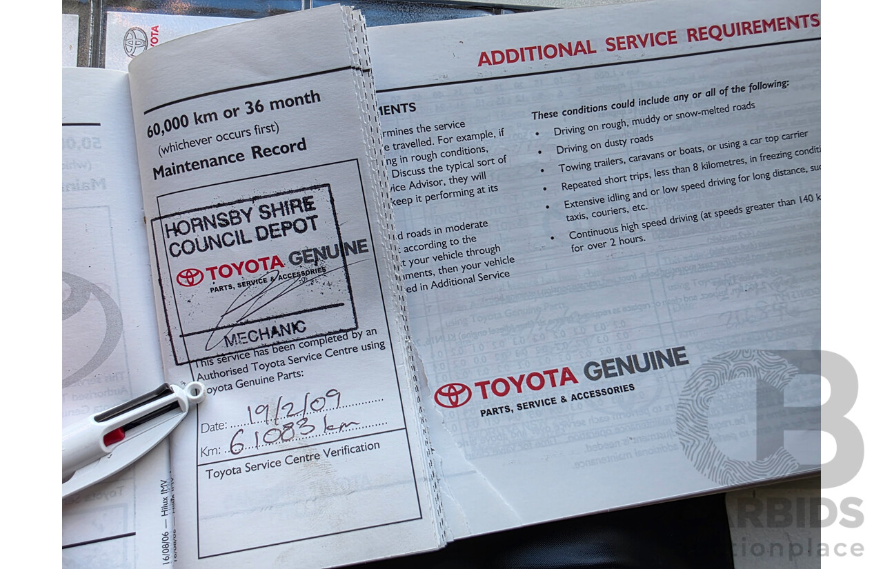 5/2007 Toyota Hilux SR (4x4) KUN26R 07 UPGRADE Dual Cab P/Up Super White Turbo Diesel 3.0L