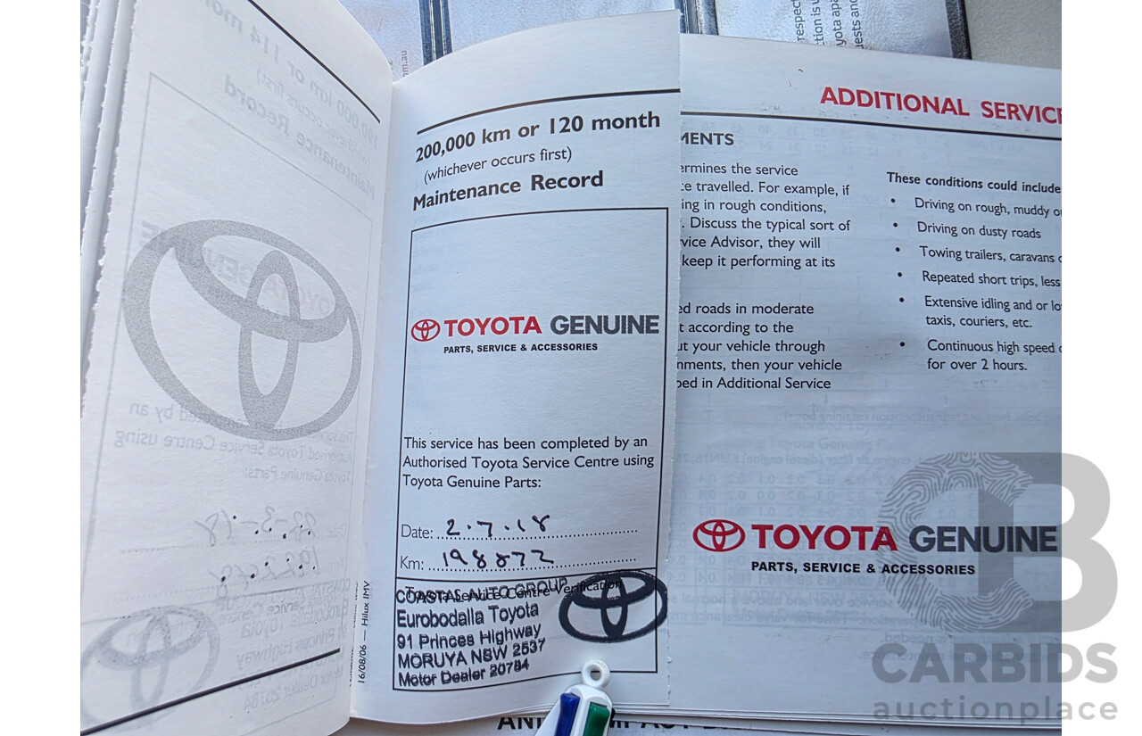 5/2007 Toyota Hilux SR (4x4) KUN26R 07 UPGRADE Dual Cab P/Up Super White Turbo Diesel 3.0L