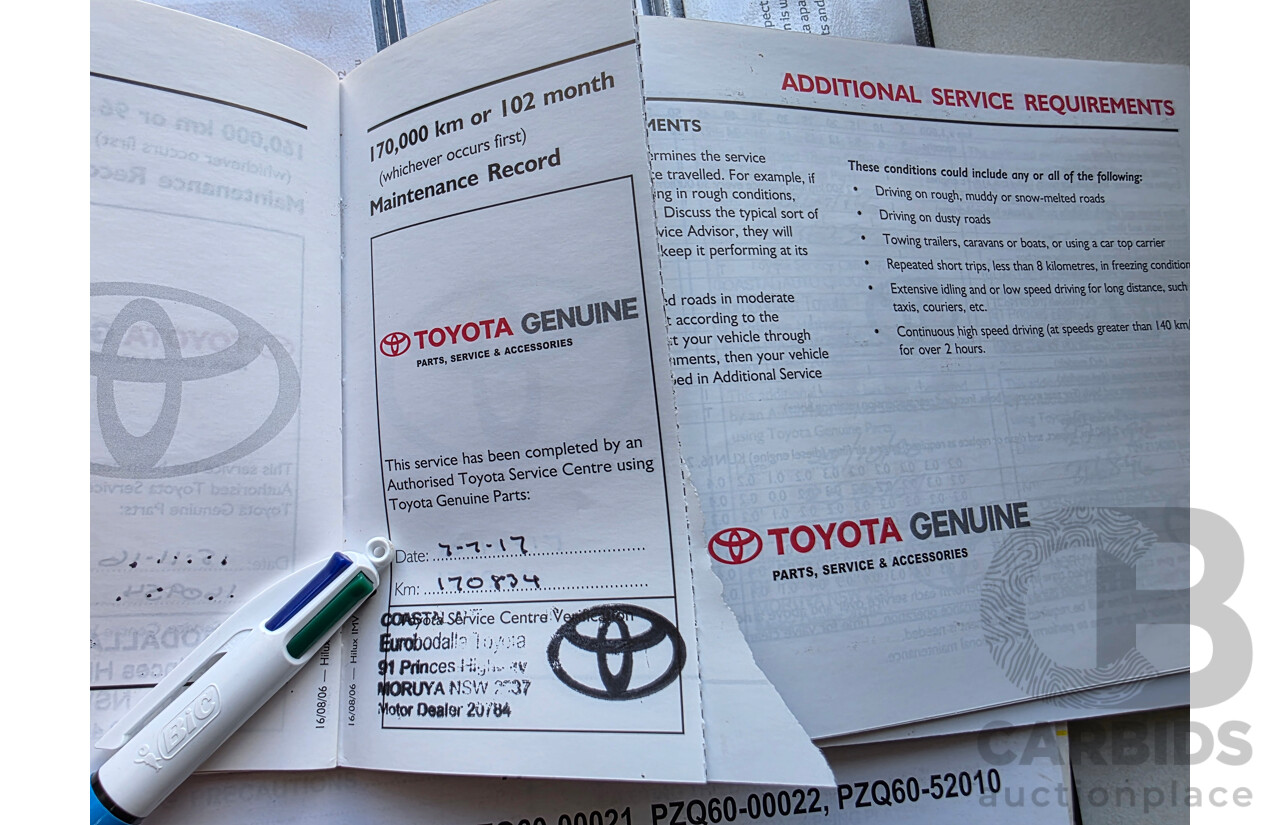 5/2007 Toyota Hilux SR (4x4) KUN26R 07 UPGRADE Dual Cab P/Up Super White Turbo Diesel 3.0L