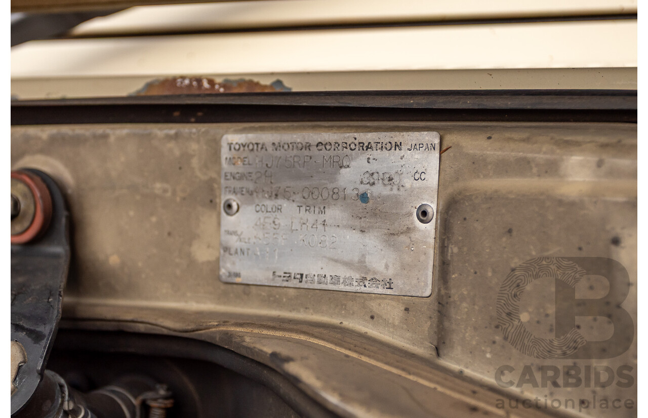 9/1985 Toyota Landcruiser (4x4) HJ75RP 2d C/Chas Goldrush Diesel 4.0L - Tipper