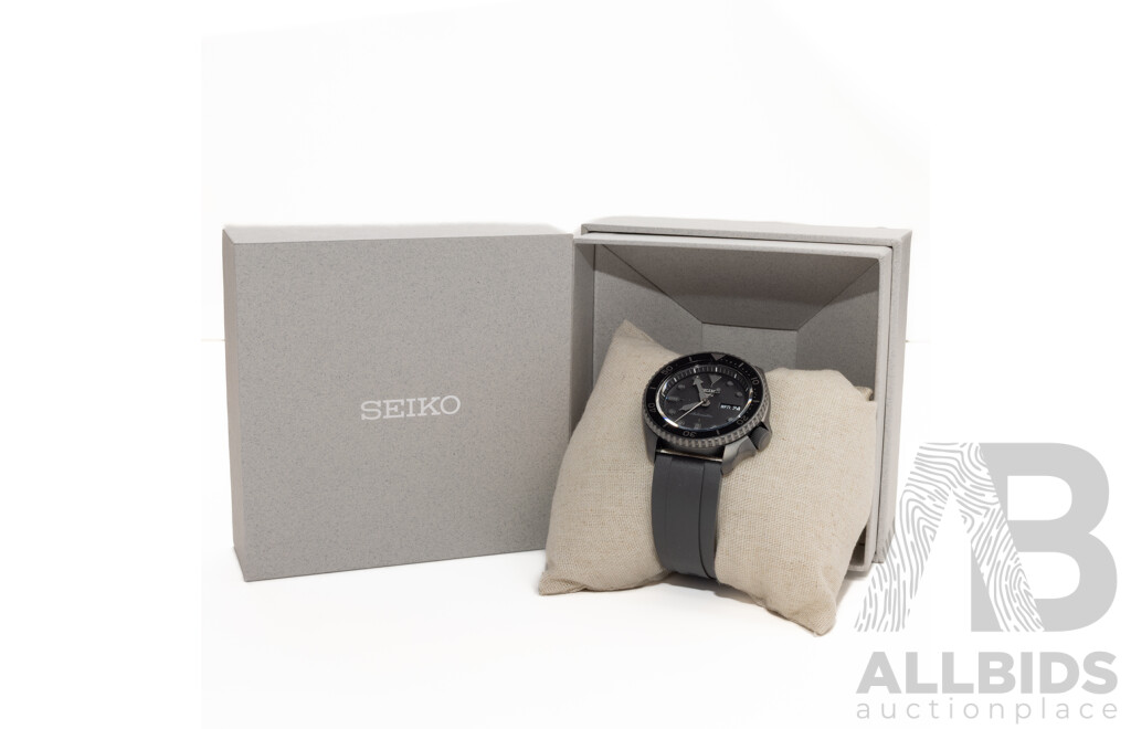 Seiko 42.5mm 5 Sports 'Street Style' Blackout Watch, Model SBSA025