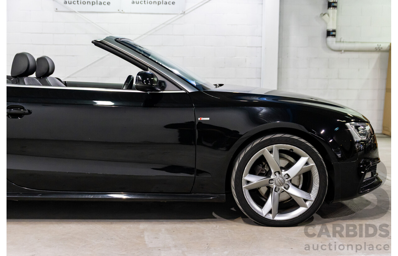 3/2015 Audi A5 S-Line 1.8 TFSI 8T MY15 2d Cabriolet Mythos Black Metallic Turbo 1.8L
