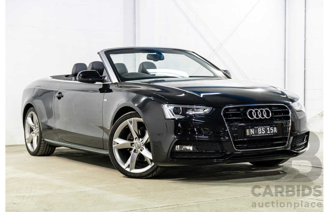 3/2015 Audi A5 S-Line 1.8 TFSI 8T MY15 2d Cabriolet Mythos Black Metallic Turbo 1.8L