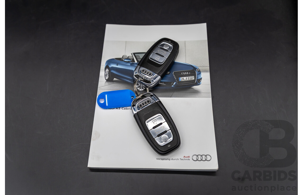 3/2015 Audi A5 S-Line 1.8 TFSI 8T MY15 2d Cabriolet Mythos Black Metallic Turbo 1.8L