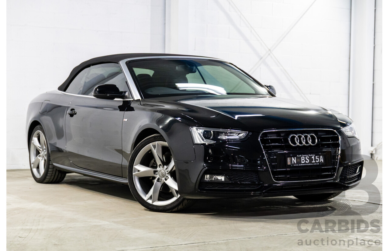 3/2015 Audi A5 S-Line 1.8 TFSI 8T MY15 2d Cabriolet Mythos Black Metallic Turbo 1.8L