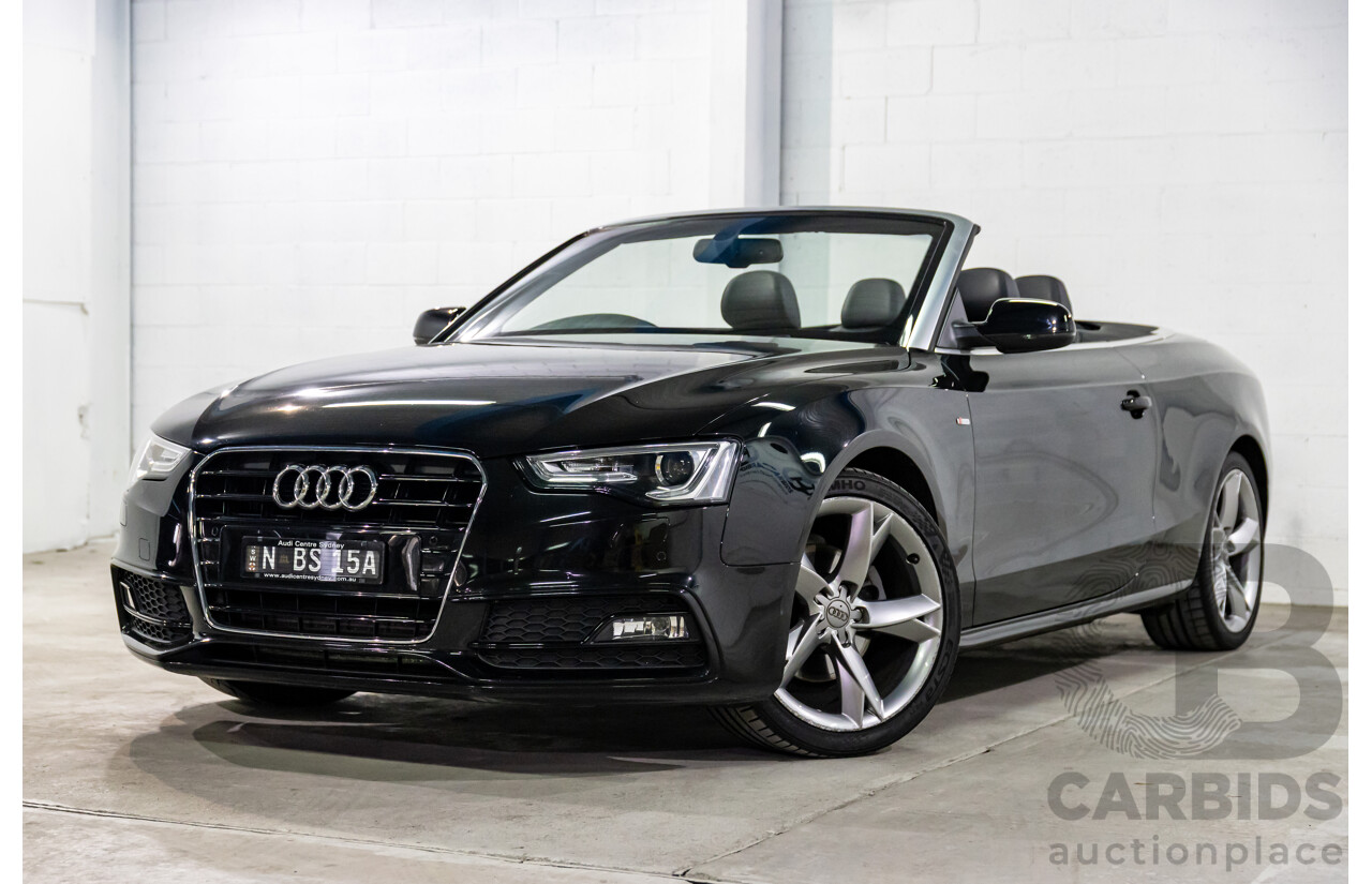 3/2015 Audi A5 S-Line 1.8 TFSI 8T MY15 2d Cabriolet Mythos Black Metallic Turbo 1.8L