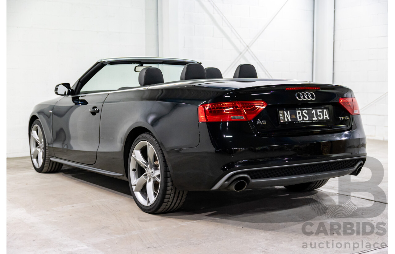 3/2015 Audi A5 S-Line 1.8 TFSI 8T MY15 2d Cabriolet Mythos Black Metallic Turbo 1.8L