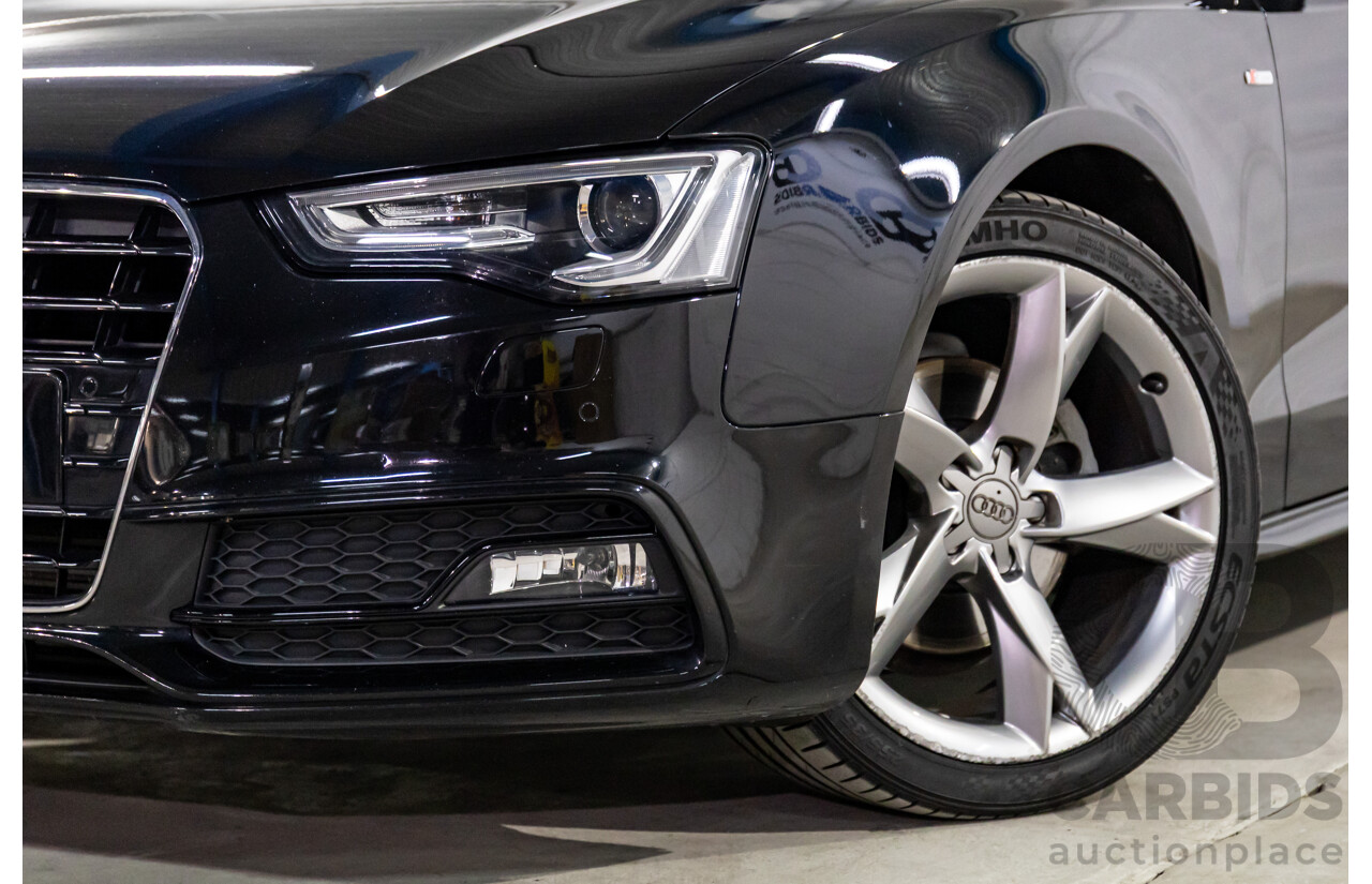 3/2015 Audi A5 S-Line 1.8 TFSI 8T MY15 2d Cabriolet Mythos Black Metallic Turbo 1.8L