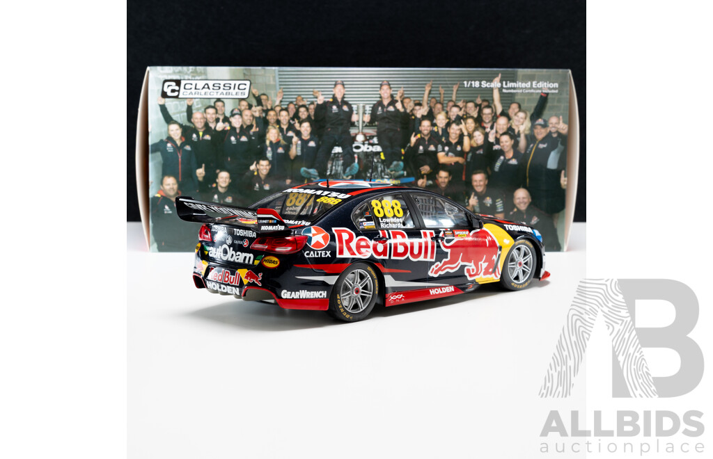 Classic Carlectables Holden VF Commodore V8 Supercar 2015 Bathurst Winner #888 Craig Lownes/Steven Richards Red Bull Racing 1:18 Scale Model Car - COA Included