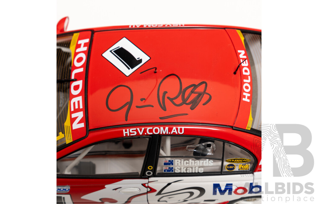 Signed AutoArt Holden VX Commodore V8 Supercar 2002 Bob Jane 1000 Winner #1 Mark Skaife/Jim Richards Holden Racing Team 1:18 Scale Model Car - COA Included