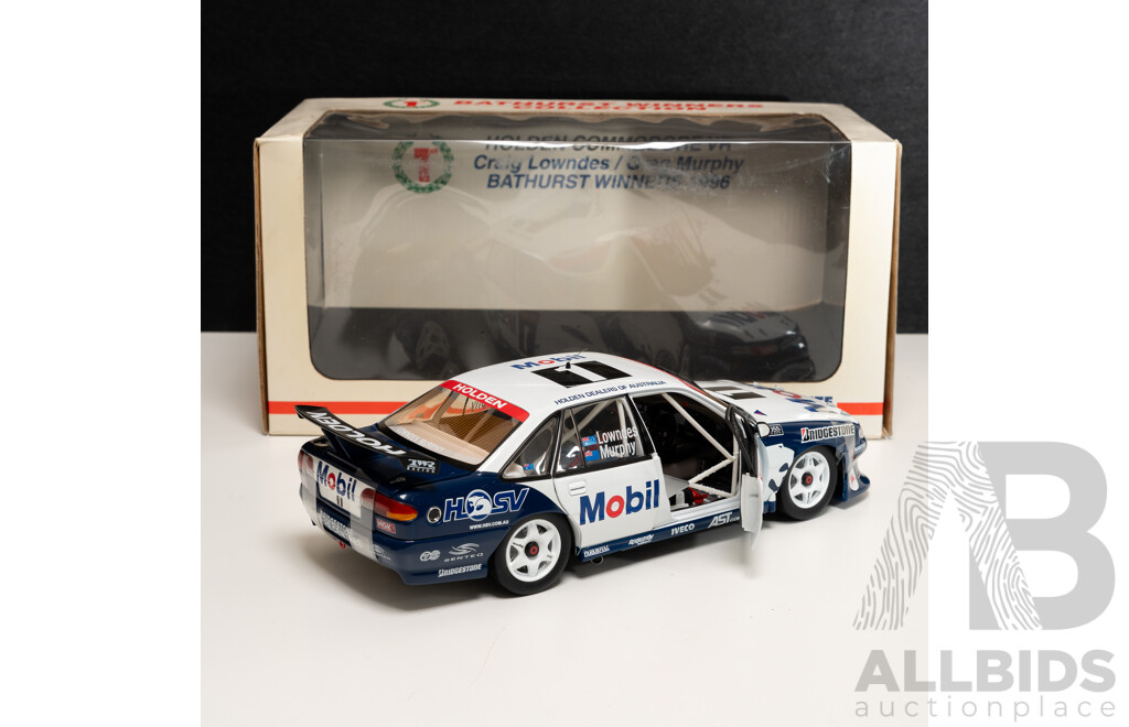 Biante Holden VR Commodore V8 Supercar 1996 Bathurst Winner #1 Craig Lowndes/Greg Murphy Mobil Racing 1:18 Scale Model Car - COA Included