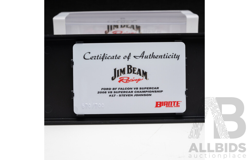 Biante Ford FG Falcon V8 Supercar 2008 Supercar Championship #17 Steven Johnson Jim Beam Racing 1:43 Scale