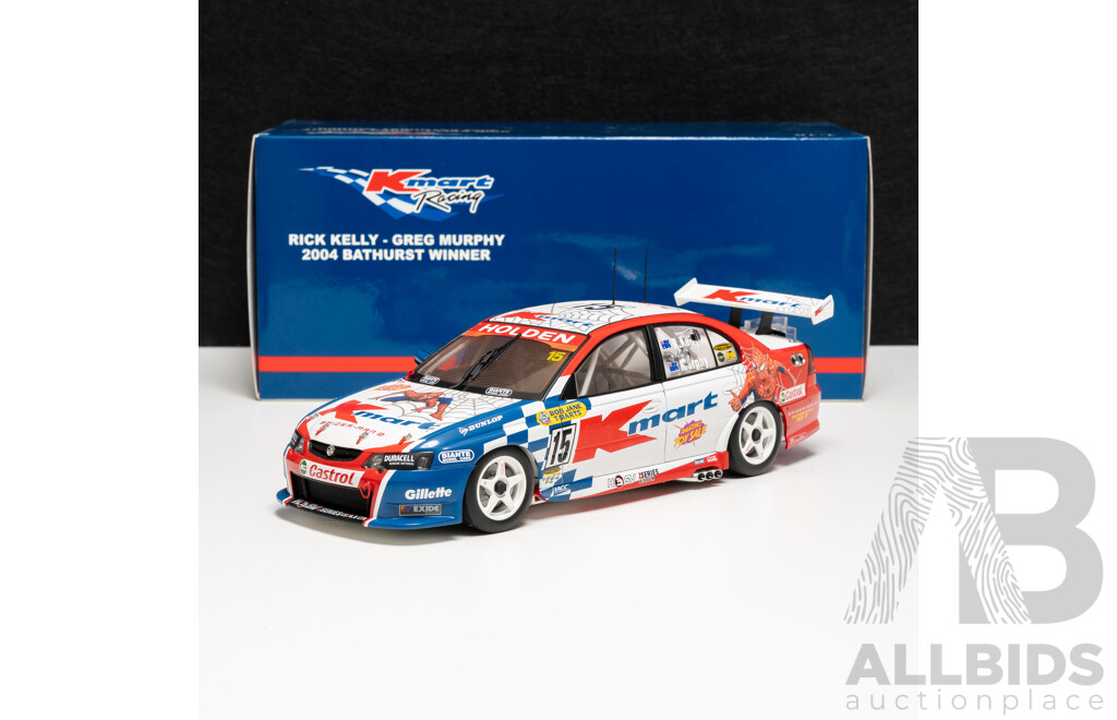 Biante Holden VY Commodore 2004 Bob Jane T-Marts 1000 Winners #15 Rick Kelly/Greg Murphy K-Mart Auto Racing 1:18 Scale Model Car - COA Included
