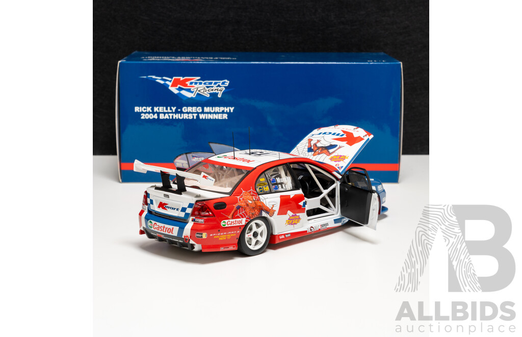 Biante Holden VY Commodore 2004 Bob Jane T-Marts 1000 Winners #15 Rick Kelly/Greg Murphy K-Mart Auto Racing 1:18 Scale Model Car - COA Included