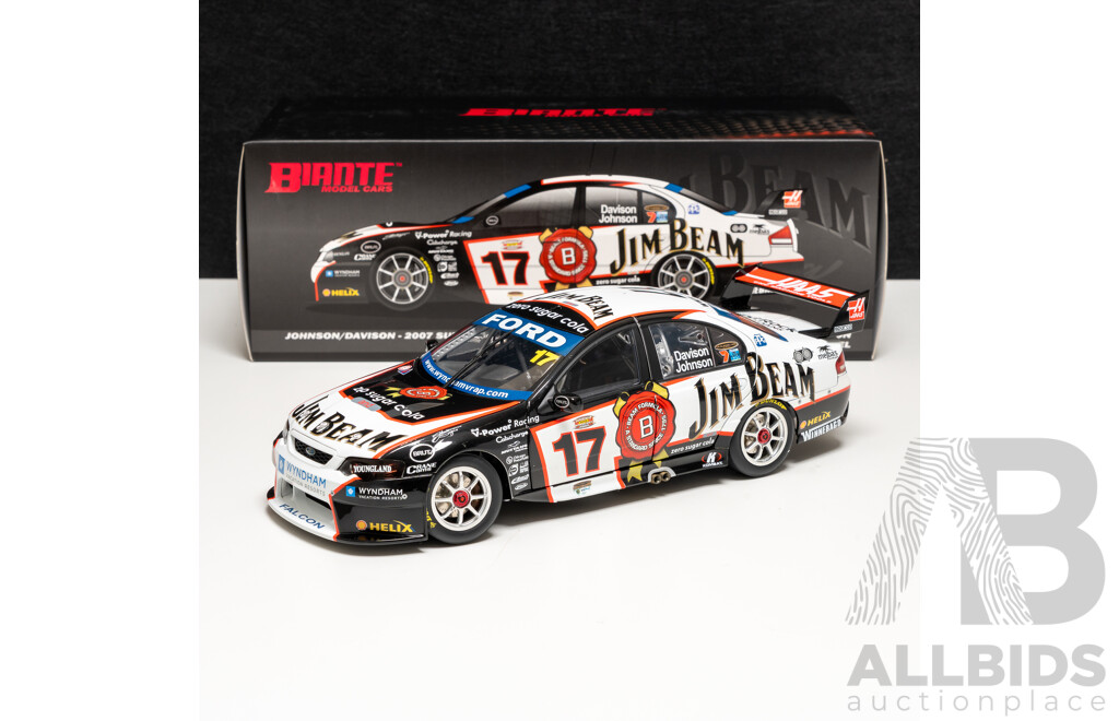 Biante Ford Falcon BF 2007 Super Car #17 Steven Johnson/ Will Davison Jim Beam Racing 1:18 Scale