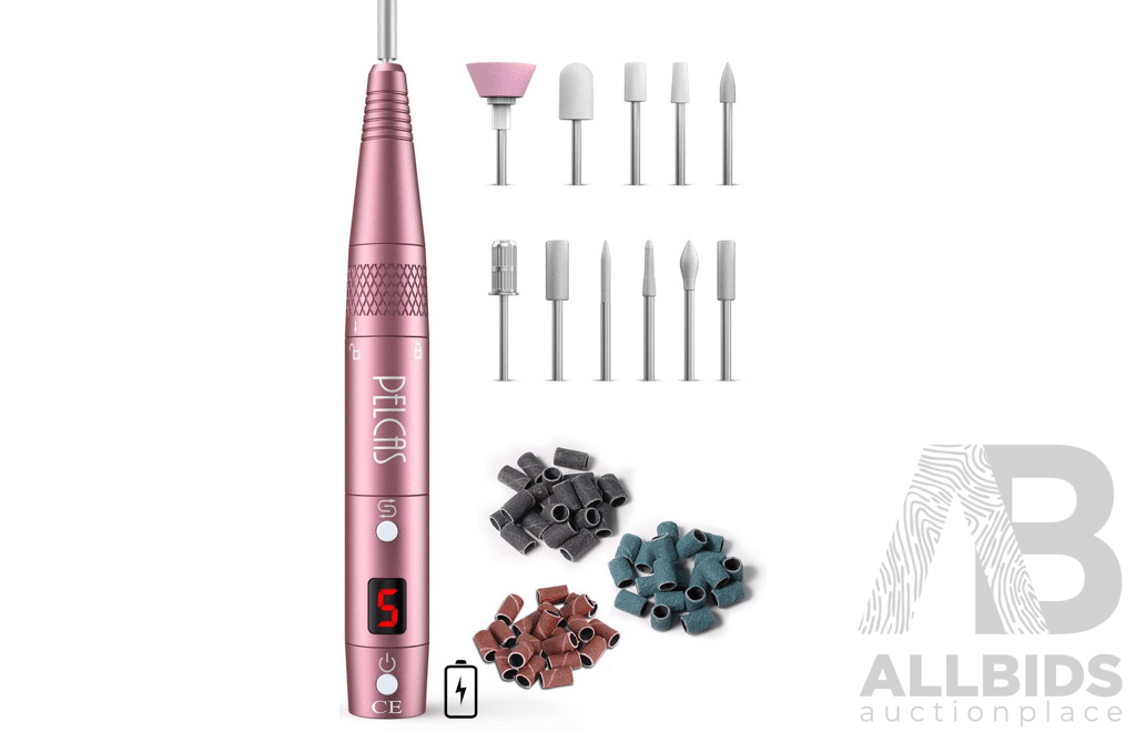 PELCAS Wireless Electric Nail Drill X13 & Brush Heads for Electric Pet Teeth Brush, Tartar Remover X 17