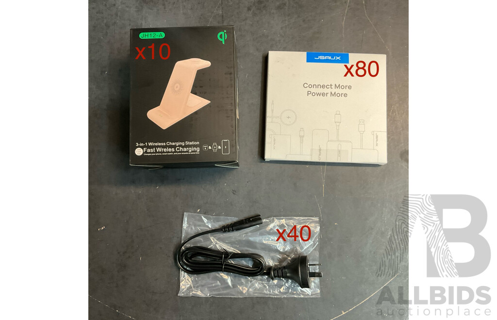 3 In1 Wireless Charging Station X10 & JSAUX Display 8K LXNZ Braided Nylon Cable X80 & 7.5A 250V Plugx40