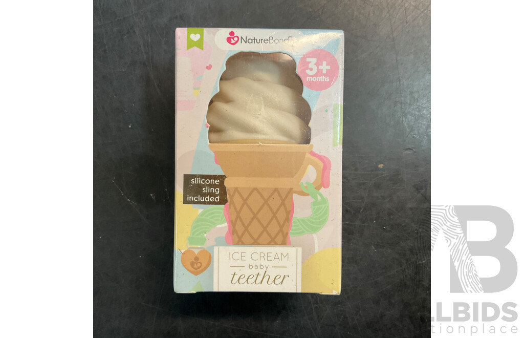 NatureBond Baby Food Feeder/Fruit Feeder Pacifier & Silicone Baby Teether - Various Colours - Lot of 60 - Estimated Total RRP $1,167