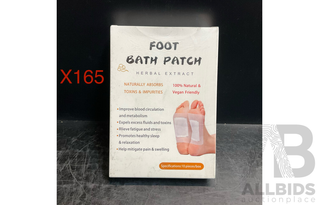 Foot Bath Patch Herbal Extract 10 Packs - Lot of 165