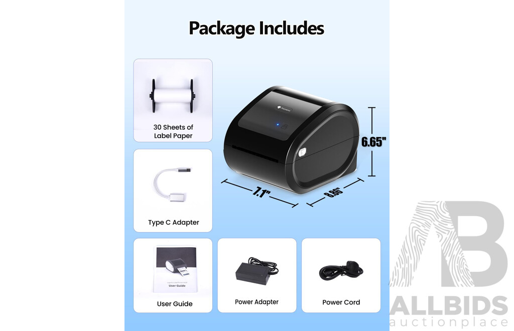 Phomemo Label Printer D520BT (Purple and White) X2 & PM-241BT ( Grey and Black ) X1 - Lot of 3