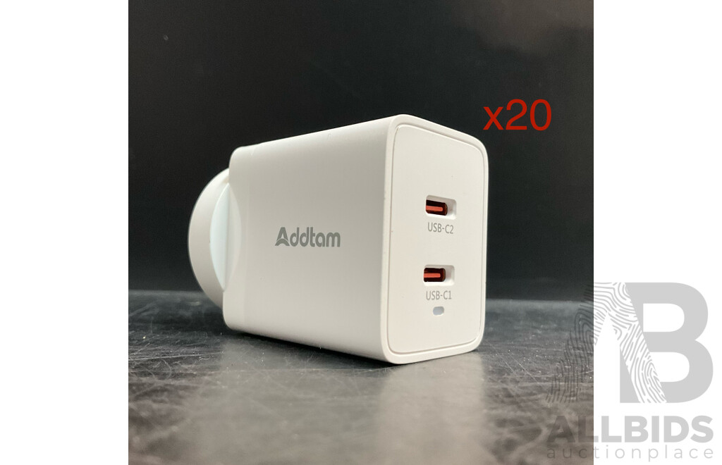 Addtam 47W Mini Type-C Charger/ Adaptor - Lot of 20
