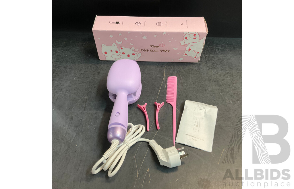 Kids Mixed Items - 32mm Curling Wand X2 & 40pcs Girls Hair Clips X5 & Butter Teddy X5 & Extreme Mini Game Box X1