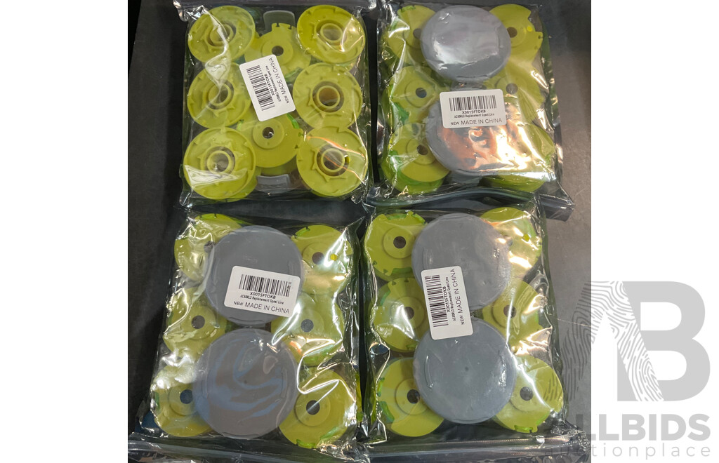 Bulk Lot - Replacement Spool Lines & Car Detailing Brush 10 Pcs & 3D Creative Light & Air Fryer Triple Shelf & 4pcs Badge Holder & More