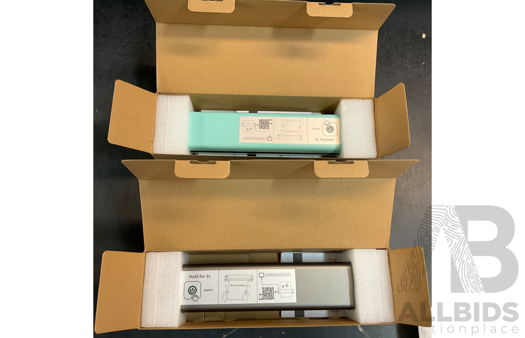 Phomemo M08F A4 Portable Printer & T02 Mini Printer - Lot of 4