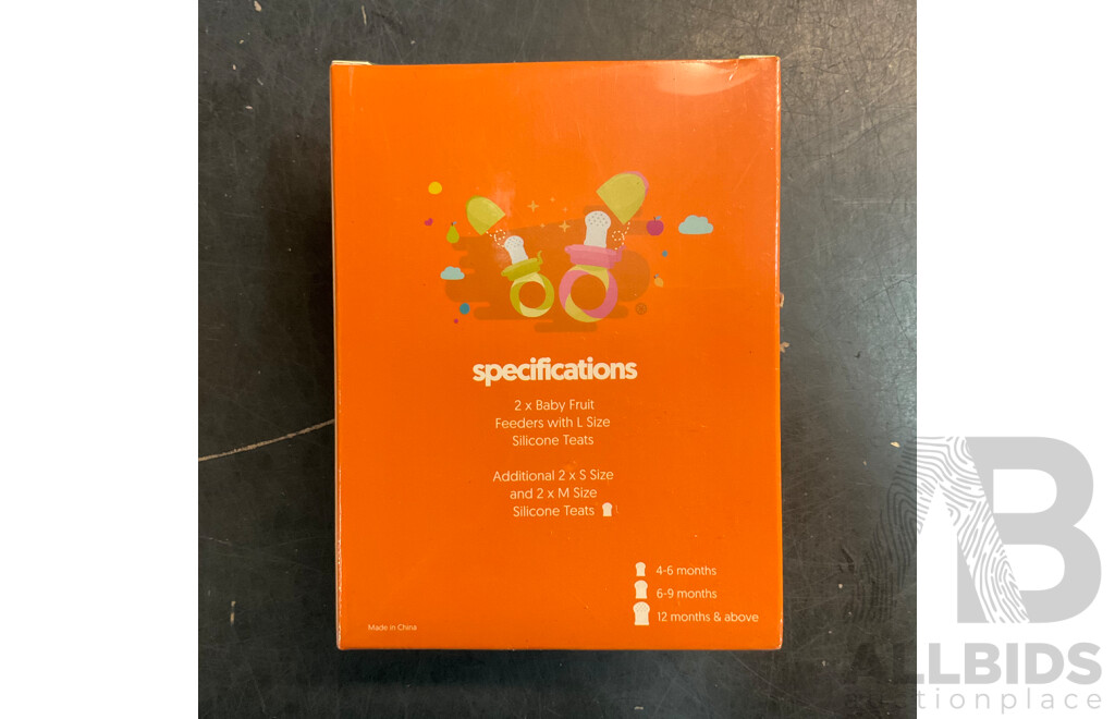 NatureBond Baby Food Feeder/Fruit Feeder Pacifier & Silicone Baby Teether  (Green, Vanilla, Chocolate)  - Lot of 60  - Estimated Total RRP $1,167