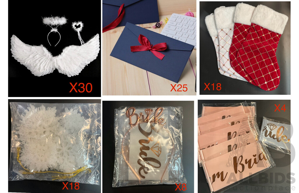 Bulk Lot - Assorted Event Decoration Items for Chrismas and Wedding