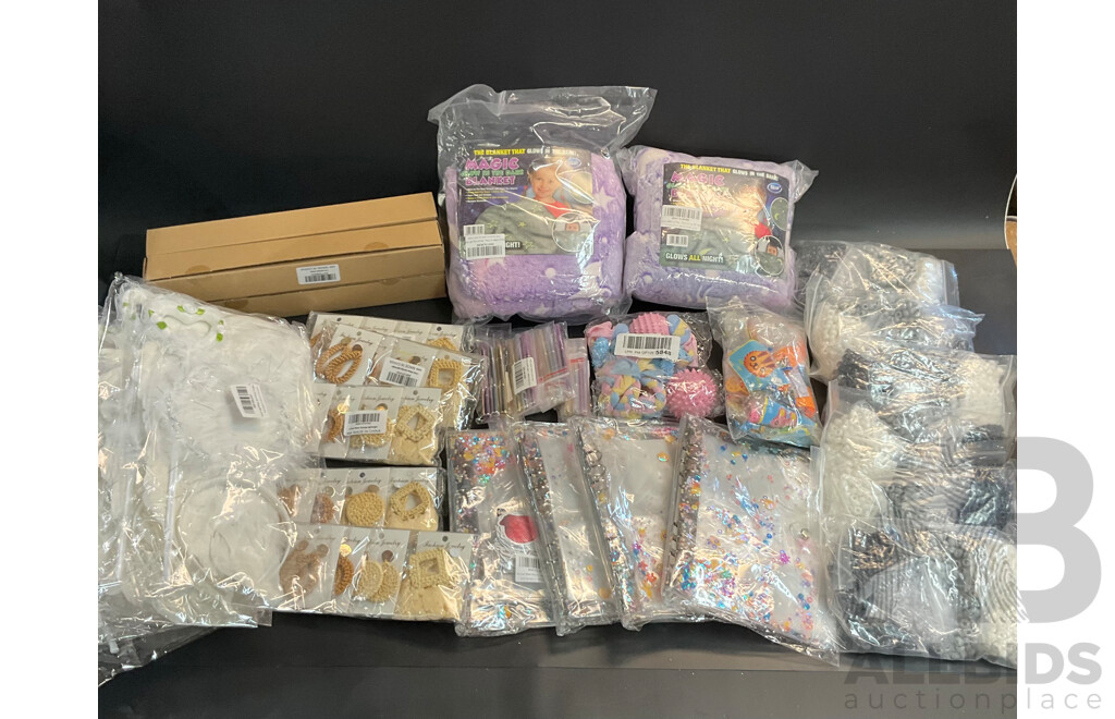 Mixed Lot - Kids Glow in the Dark Blanket & Kids Instax Photo Album & Earring Pack, Angel Costume & Necklace Holder and More