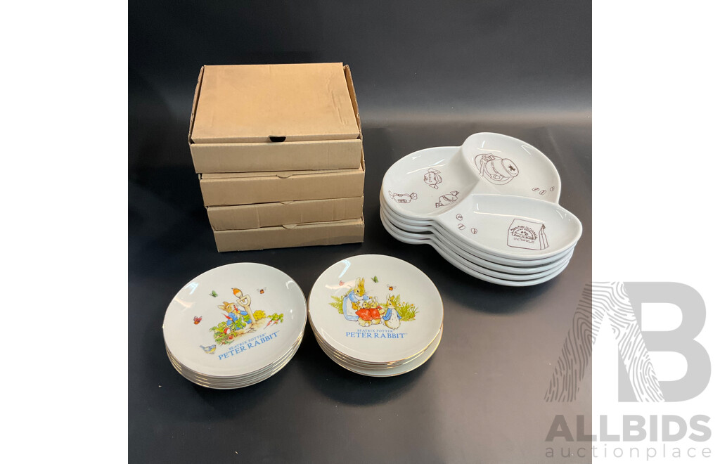 Beatrix Potter Peter Rabbit Plate Set X8 with Appetiser / Snack Plates X5