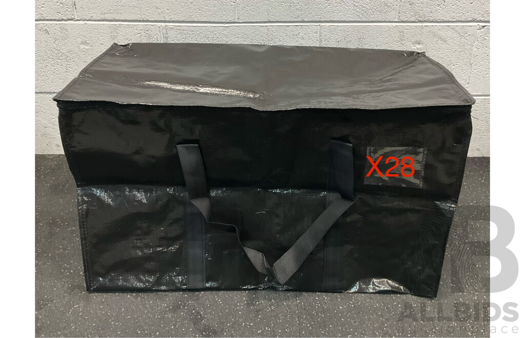 Heavy Duty Black Large Storage/Moving Bags - Lot of 28