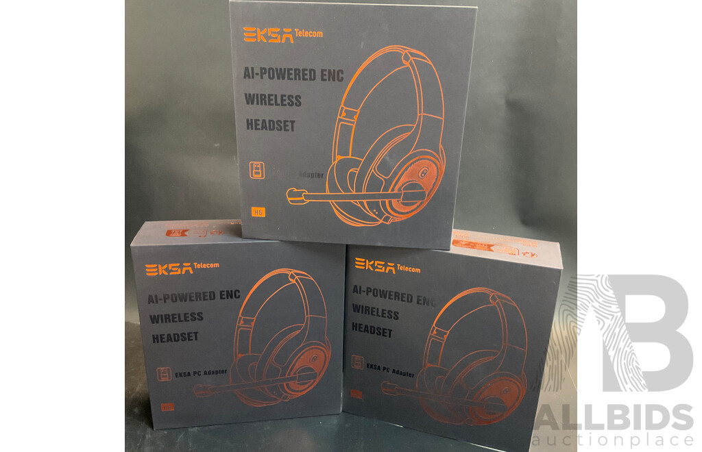 EKSA H6 Wireless Headsets with Microphone - Lot of 3 - Estimated Total RRP $ 525