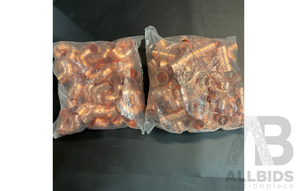 22mm Copper Tee Join/JunctionTube X50 PCS & 22mm Coupling Elbow Copper Pipe Tube Fitting X50PCS  & Assorted Plumbing Fittings