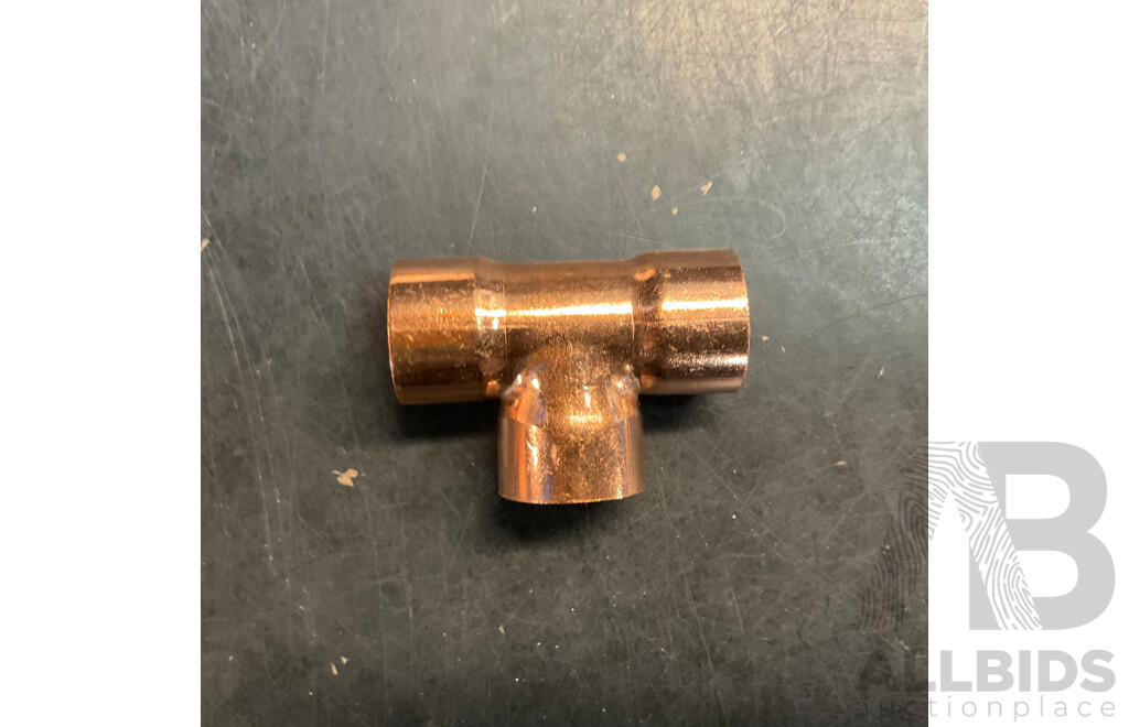 22mm Copper Tee Join/JunctionTube X50 PCS & 22mm Coupling Elbow Copper Pipe Tube Fitting X50PCS  & Assorted Plumbing Fittings