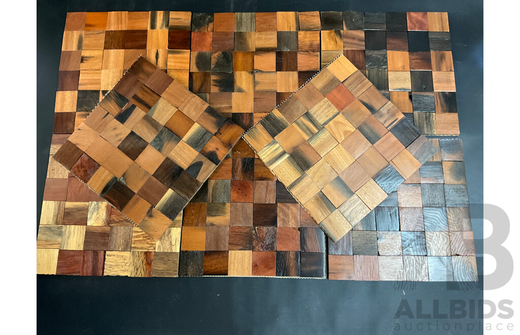 Wood Mosaic Design Tiles for Walls or Flooring - Total of 91 Tiles