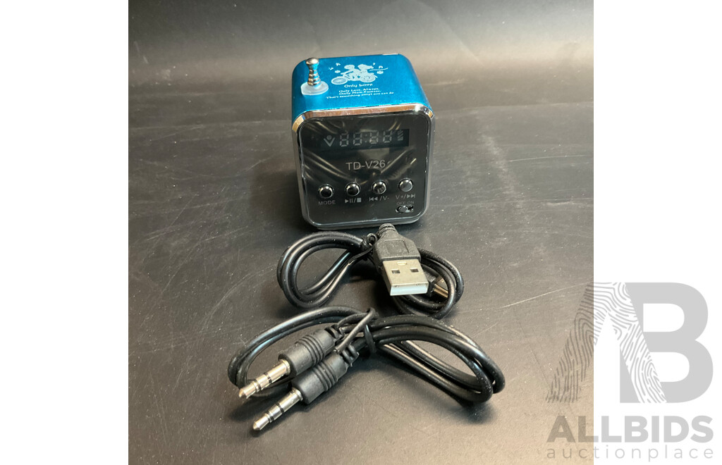 Box of  Australia Power Cable with Mixed Household Items Included Phone Tripod Stand, Oiler, Mini Speaker ,Mini Printer and More