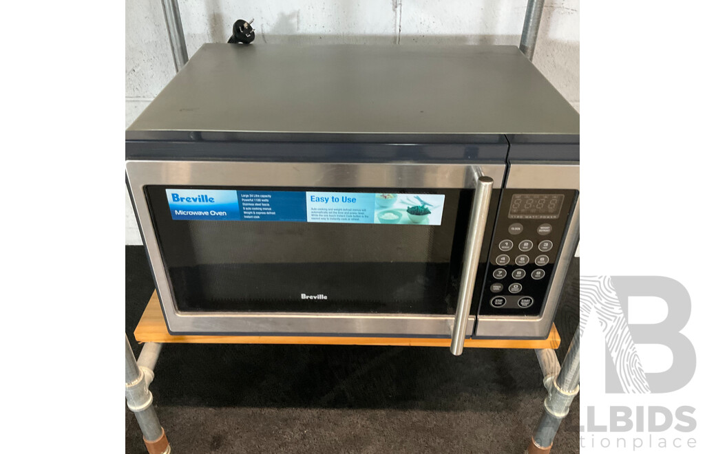 Custom Work Bench with Lumina 34L Rotisserie Oven & Breville BM0300 Microwave & Philips HD9220 Airfryer &Westinghouse 140 Fridge