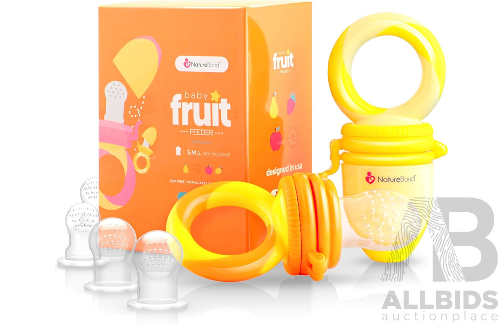 NatureBond Baby Food Feeder/Fruit Feeder Pacifier (Sunshine Orange Lemonade Yellow) - Lot of 76 - Estimated Total $ 1,672