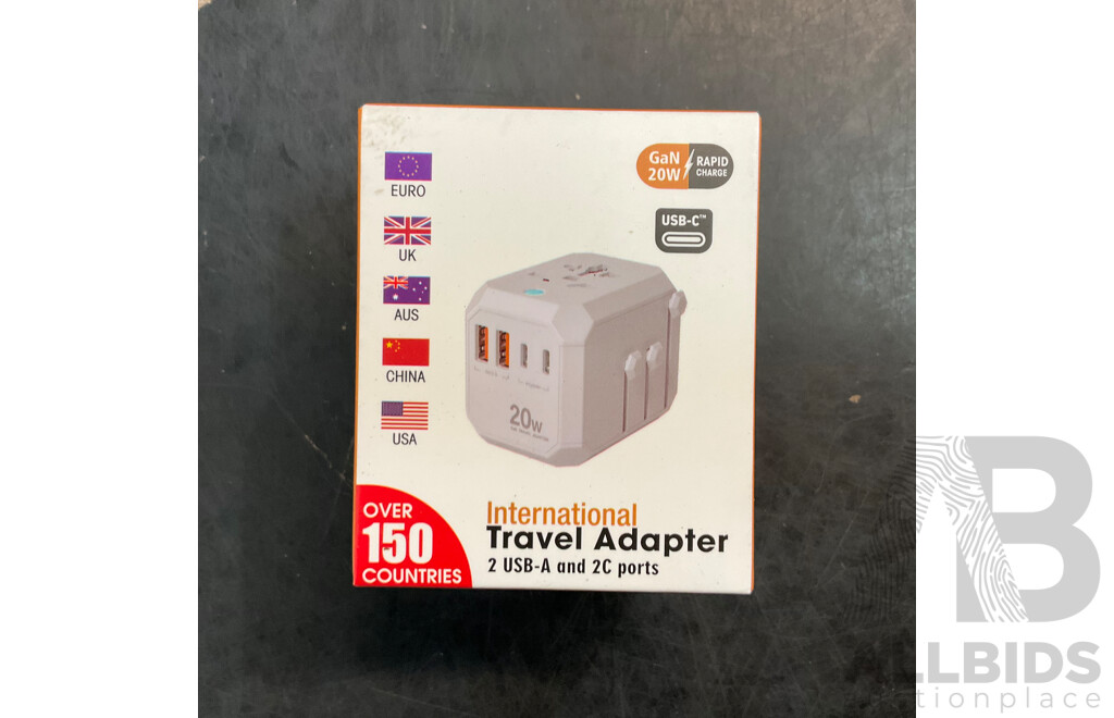 5x Pokemon 23 in 1 & Super Cobo 208 in 1 Game Card for Nintendo 3DS & 10x International Travel Adapter - Lot of 20