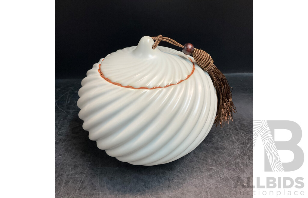 White Ornate Embossed Ceramic Teapot X3 & Y! Handmade Ceramic Tea Caddy Canister (white) X6 - Lot of 9