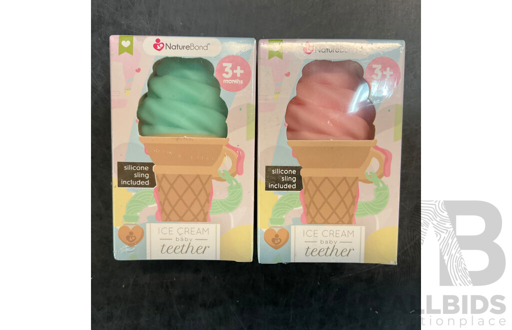 NatureBond Baby Food Feeder/Fruit Feeder Pacifier & Silicone Baby Teether - Assorted Colours - Lot of 60 - Estimated Total RRP $1,167